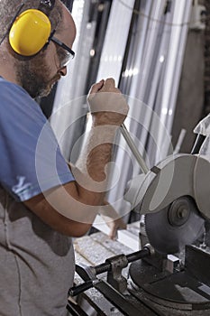 Man working in a carpentry workshop