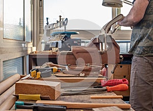 Man working in a carpentry workshop