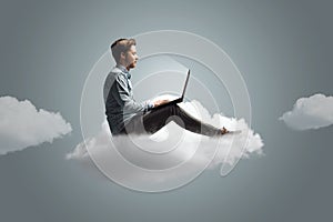 Man working on a cloud