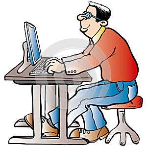 Man working at the Computer