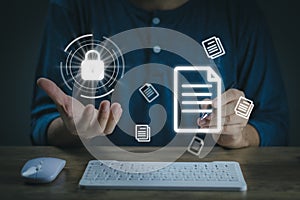 man working on computer that is designed to protect networks devices programs and data from attacks damage or unauthorized access