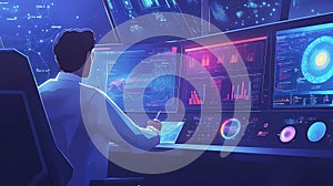 Data analysis dashboard analytics monitoring system business intelligence technology interface design