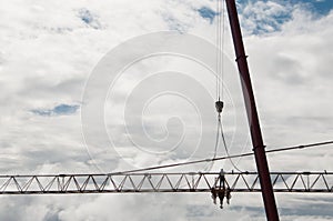 Man working on the crane
