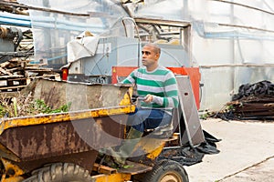 man working on Forklift loader