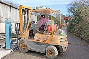 Man working in a Forklift truck