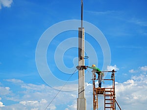 Man Working on the Working at height