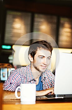 Man working on his laptop