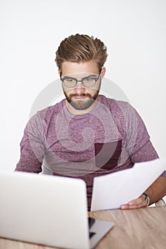 Man working at home