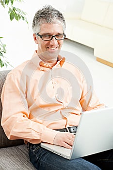 Man working on laptop