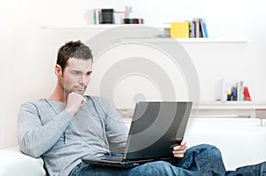 Man working on laptop