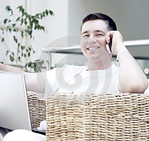 Man working on laptop