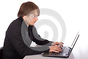 Man working on a laptop