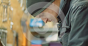 Man Working at Metal Industry - Cutting and Measuring Metal Parts at Workshop