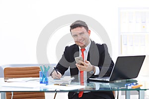 Man working at the office on laptop