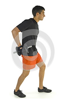 Man working out with dumbbell