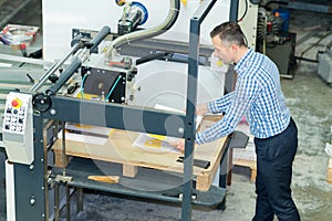 Man working in printing factory