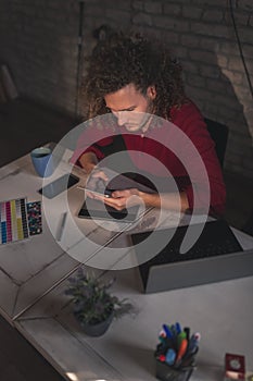 Man working remotely from home