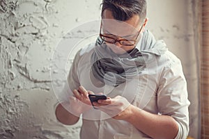 Man working in startup office