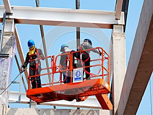 Man Working on the Working at height photo