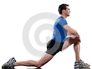 Man Workout Posture fitness exercise kneeling stretching legs