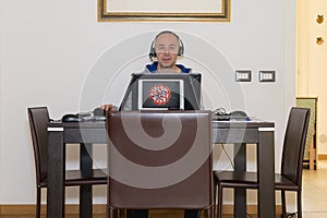 Man Works from Home Because of the Cornavirus: smartworking