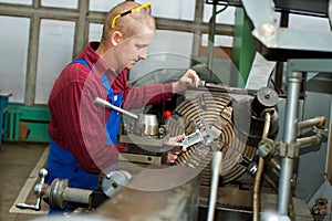 Man works for Production Machine