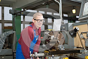 Man works for Production Machine