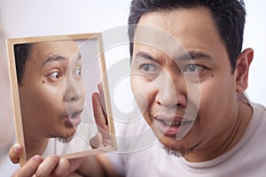 Man Worried Listening His Inner Voice