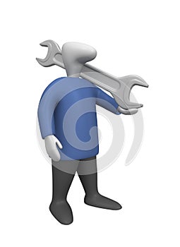 Man with a wrench