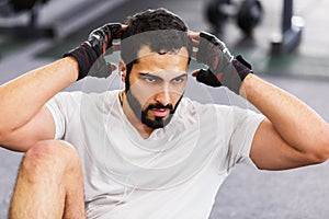 Man wring gym workout photo