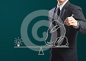 Man write idea success