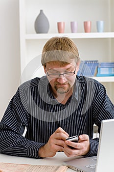 Man writing SMS