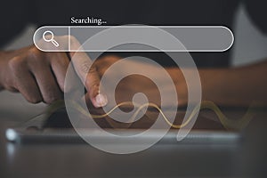 Man's hands using tablet computer for SEO and website optimization