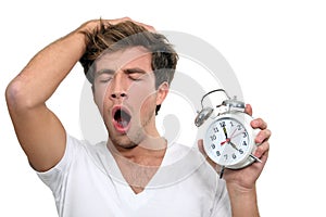 A man yawning photo