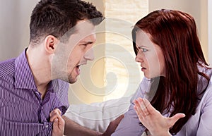 Man yelling at his girlfriend