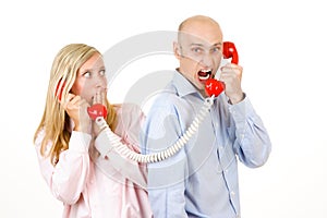 Man yelling on telephone