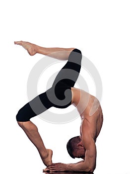 Man yoga Eka Pada Viparita Dandasana pose