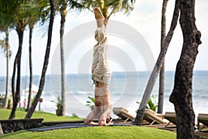 Man in in yoga pose