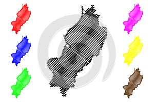 Manabi Province Republic of Ecuador, Provinces of Ecuador map vector illustration, scribble sketch Manabi map photo