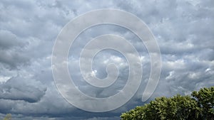 Manacing sky with trees