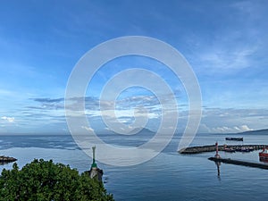 Manado bay view in the morning photo