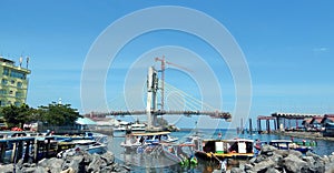 Manado harbour and bridge underconstruction