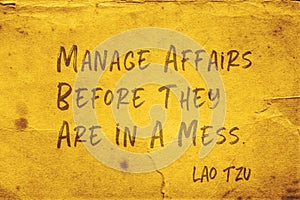Manage affairs Lao Tzu