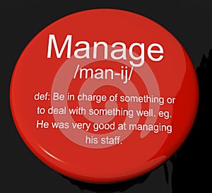 Manage Definition Button Showing Leadership Management And Super