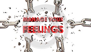 Manage your feelings chain breaking, psychology isolated background - 3d rendering
