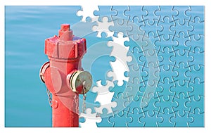 Manage your fire prevention plan - Red fire hydrant against a wa