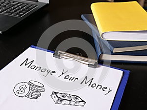 Manage Your Money is shown on the business photo using the text