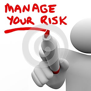 Manage Your Risk Manager Writing Words Marker photo