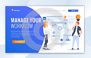 Manage Your Workflow  Modern flat design  illustration concepts of web page design for website