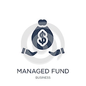 Managed fund icon. Trendy flat vector Managed fund icon on white